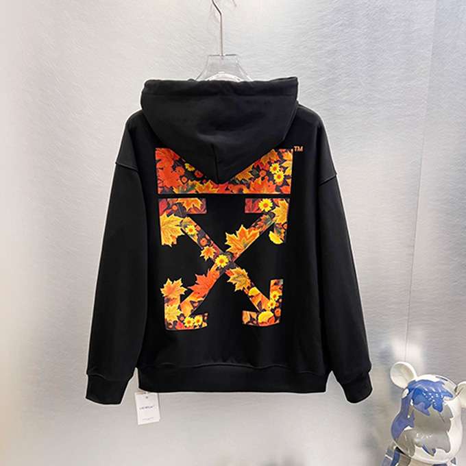 off white autumn maple sunflower hoodie